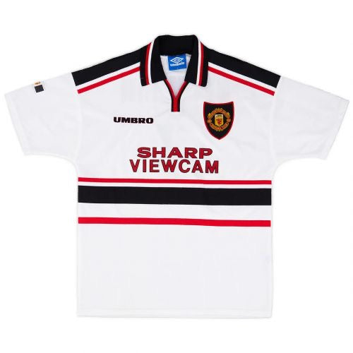 Man United Retro 1999 white jersey Striker Style Soccer