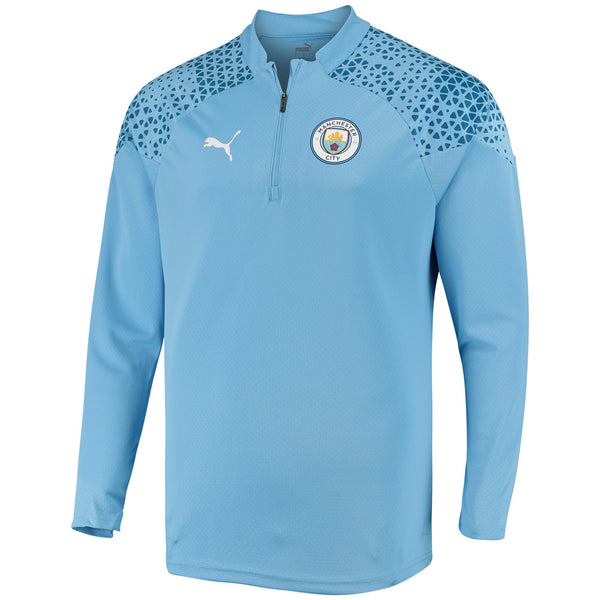 Manchester City Puma Training 1/4 Zip Top - Blue