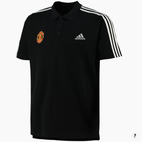 Man Utd 3-Stripe Polo Black
